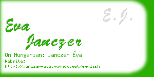 eva janczer business card